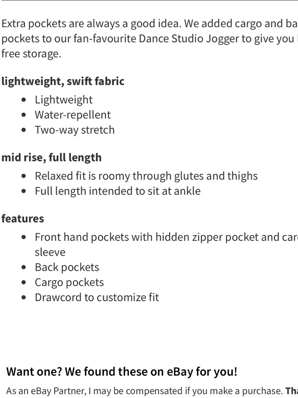 LULULEMON - Dance Studio Jogger